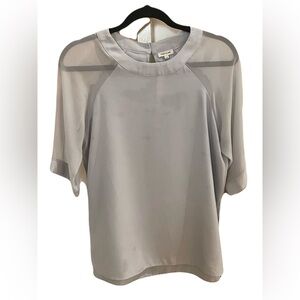 River Island 3/4 sleeve sheer scoop neck blouse shirt